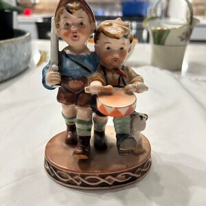 Vintage Figurine of Two Children with Drum